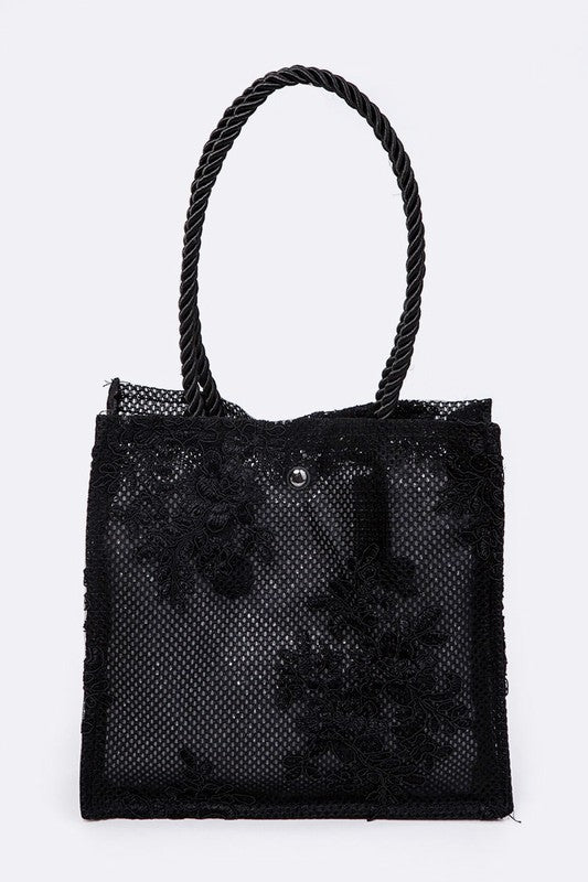 LACE STRUCTURED MINI TOTE