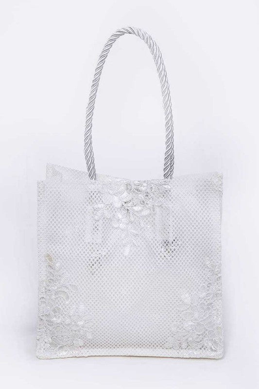 LACE STRUCTURED MINI TOTE