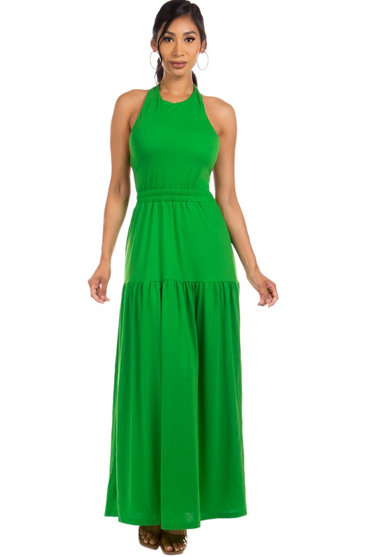 HALTER OPEN BACK MAXI DRESS