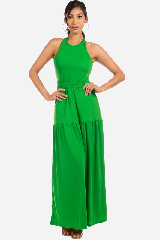 HALTER OPEN BACK MAXI DRESS