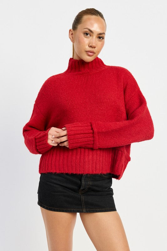 LONG SLEEVE TURTLE NECK SWEATER