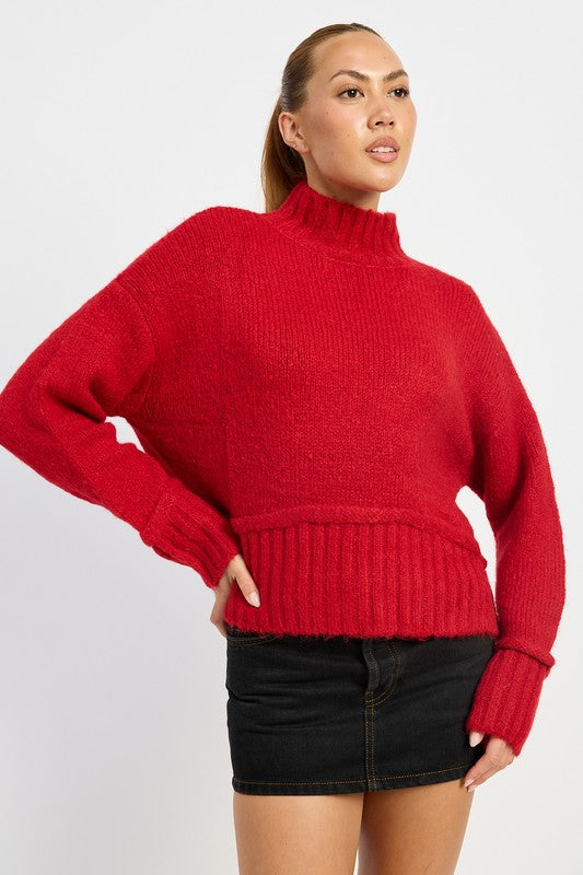 LONG SLEEVE TURTLE NECK SWEATER