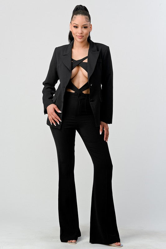 CUTOUT TWO PIECE PANT SUIT