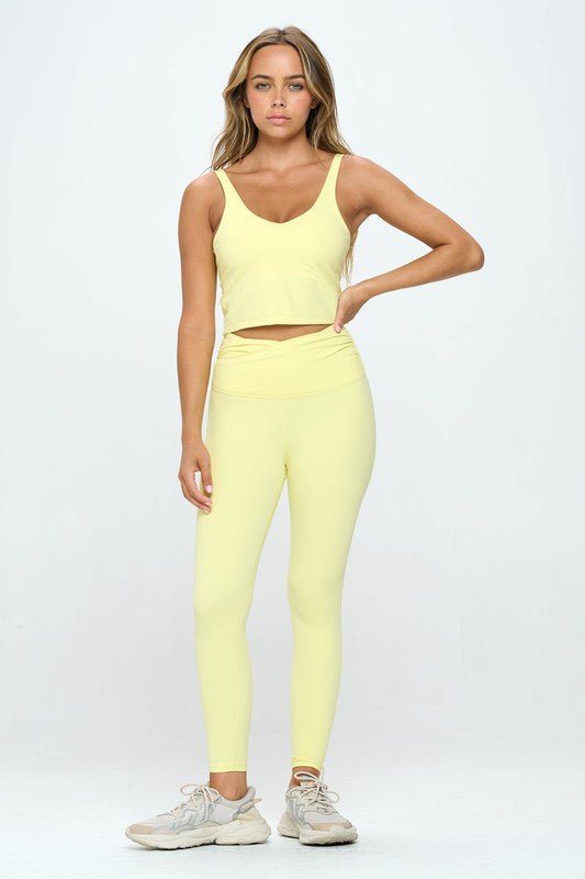 LULULEMON DUPE CROP TOP AND LEGGINGS SET