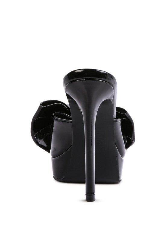 MY TIME PATENT PU BOW DETAIL HIGH HEELED SANDAL