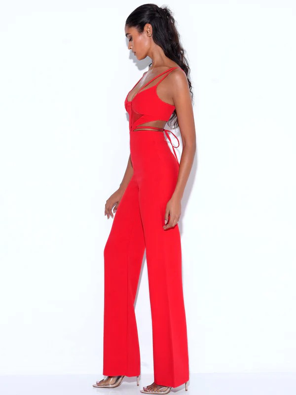 MISS CIRCLE  CUTOUT STRAPPY JUMPSUIT