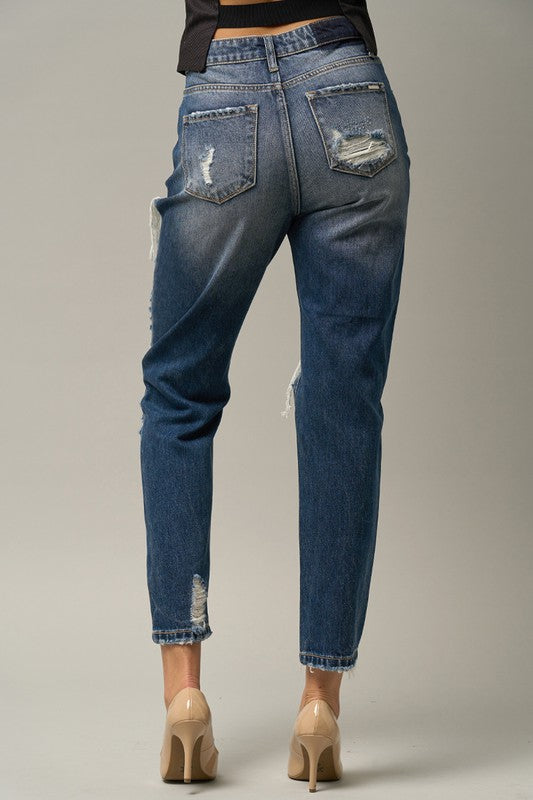 HIGH WAIST STRAIGHT JEANS