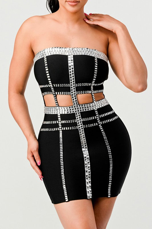 ATHINA  CONNECT THE BEADS TUBE BANDAGE DRESS