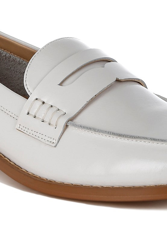 ROXANA REAL LEATHER PENNY STRAP LOAFERS