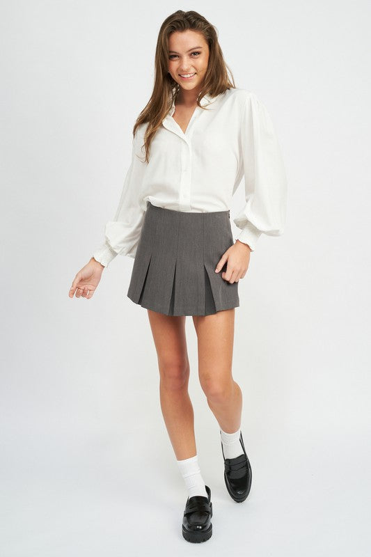 BUTTON UP COLLARED BLOUSE