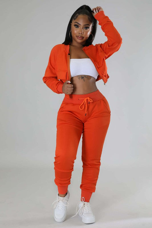 CROP TOP AND JOGGER PANT SET