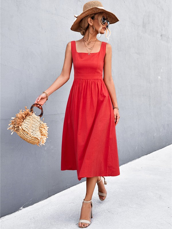 A LINE MIDI DRESS