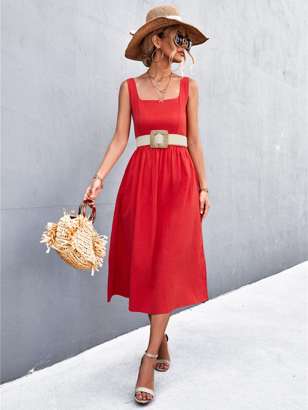 A LINE MIDI DRESS