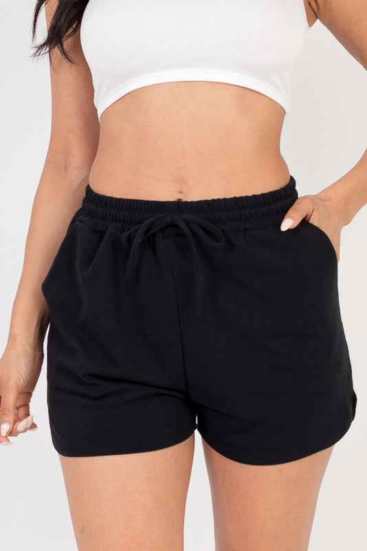 FRENCH TERRY ACTIVE ELASTIC WAISTBAND SHORTS