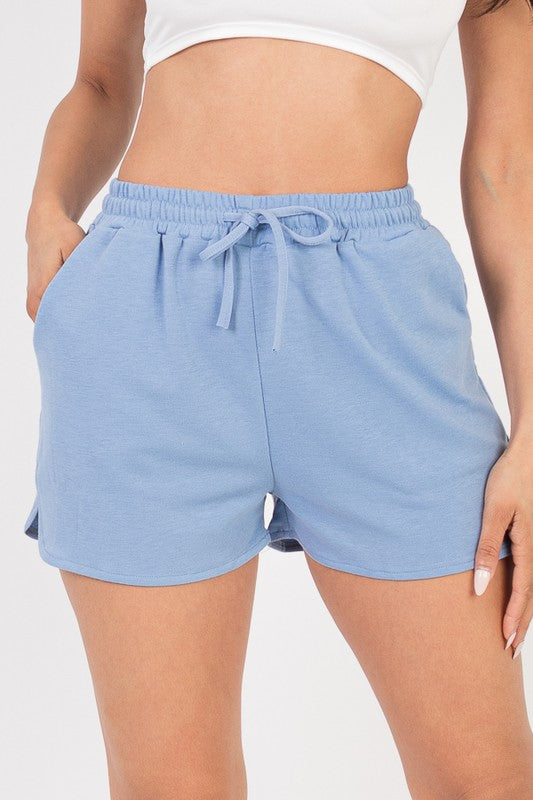 FRENCH TERRY ACTIVE ELASTIC WAISTBAND SHORTS