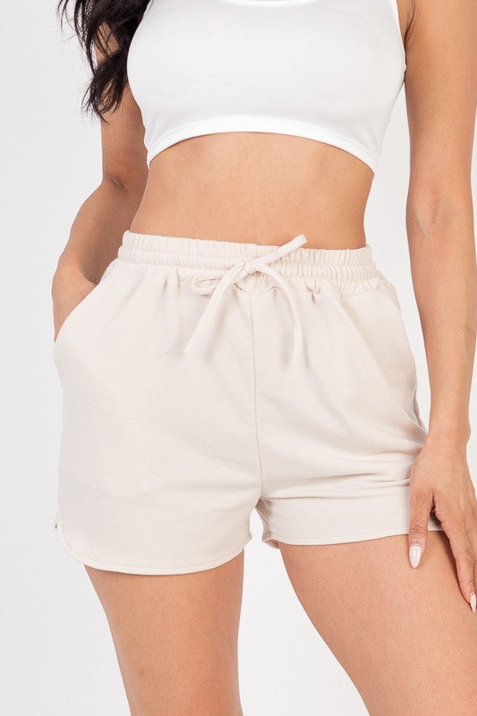 FRENCH TERRY ACTIVE ELASTIC WAISTBAND SHORTS