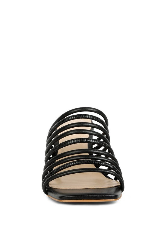 STRAPPY SLIP ON SANDALS