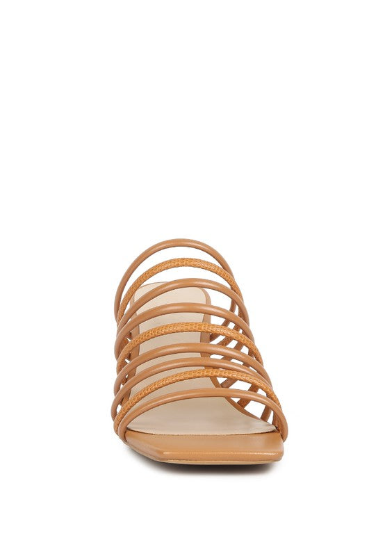 STRAPPY SLIP ON SANDALS