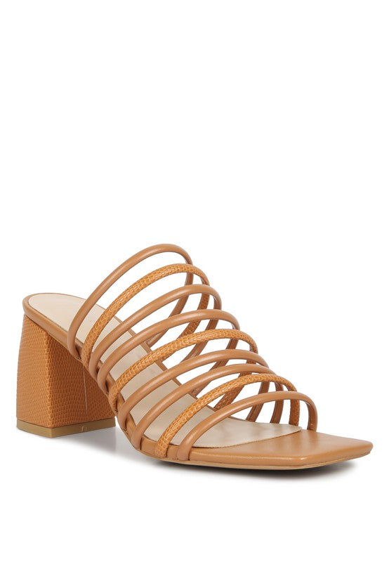 STRAPPY SLIP ON SANDALS