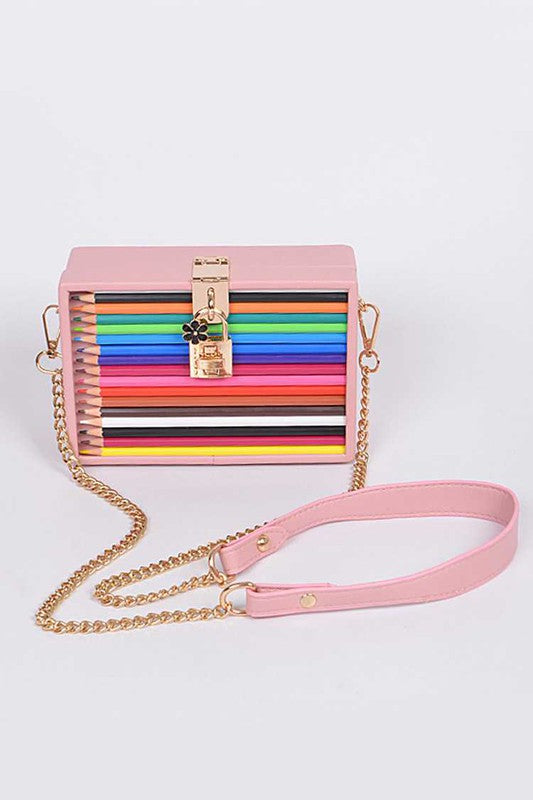 ICONIC LOCKET COLOR PENCIL BOX CLUTCH