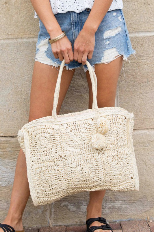 STRAW TRAVELER TOTE