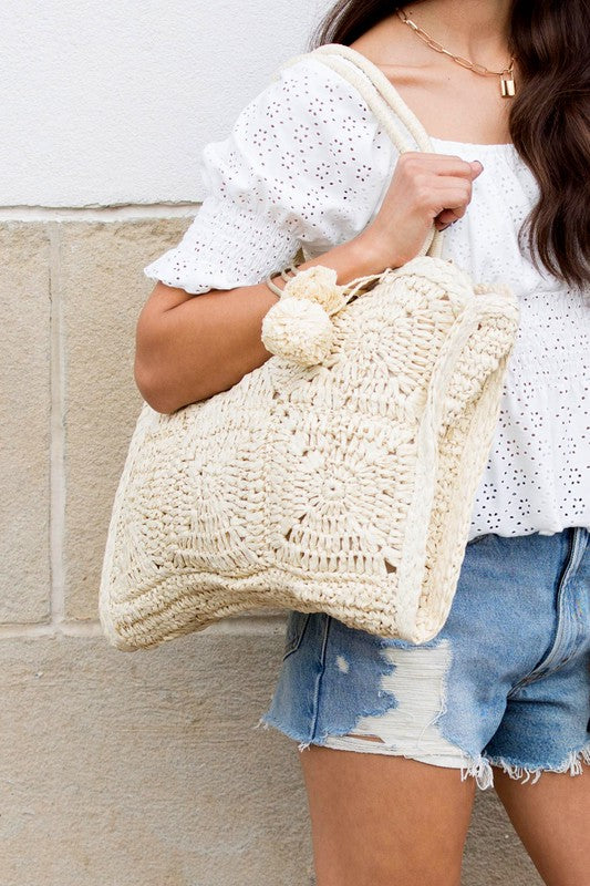 STRAW TRAVELER TOTE