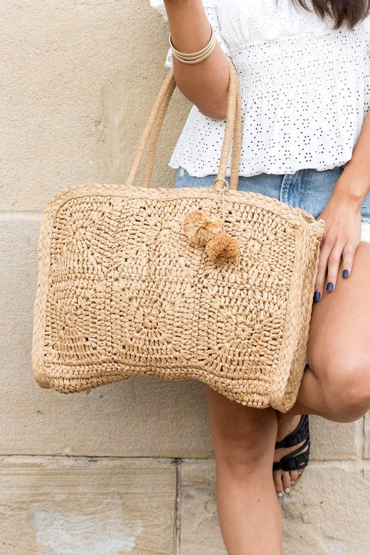 STRAW TRAVELER TOTE