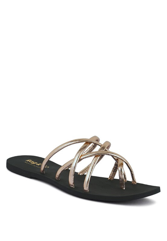 SWEETIN STRAPPY FLAT SLIP ON SANDALS