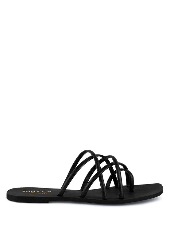 SWEETIN STRAPPY FLAT SLIP ON SANDALS