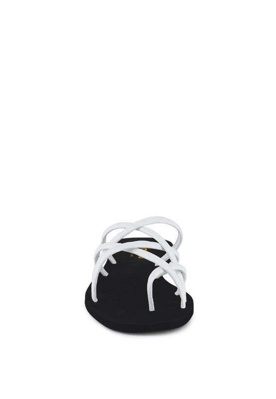 SWEETIN STRAPPY FLAT SLIP ON SANDALS