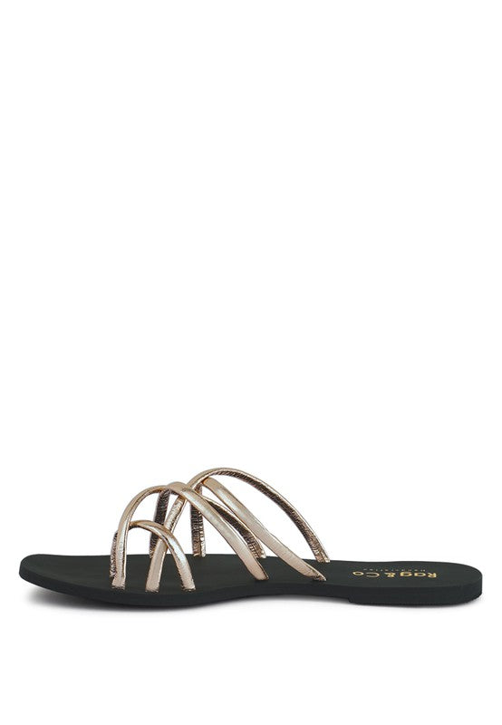 SWEETIN STRAPPY FLAT SLIP ON SANDALS