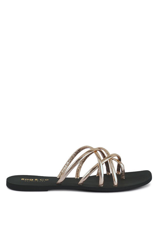 SWEETIN STRAPPY FLAT SLIP ON SANDALS