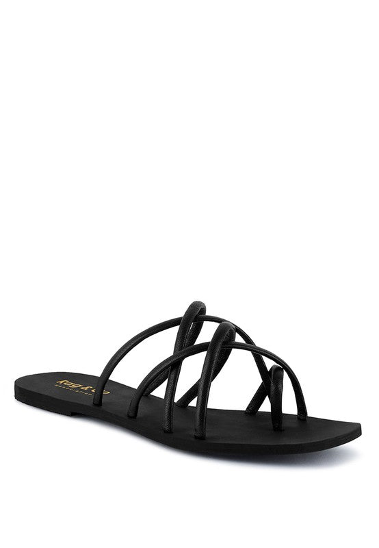 SWEETIN STRAPPY FLAT SLIP ON SANDALS