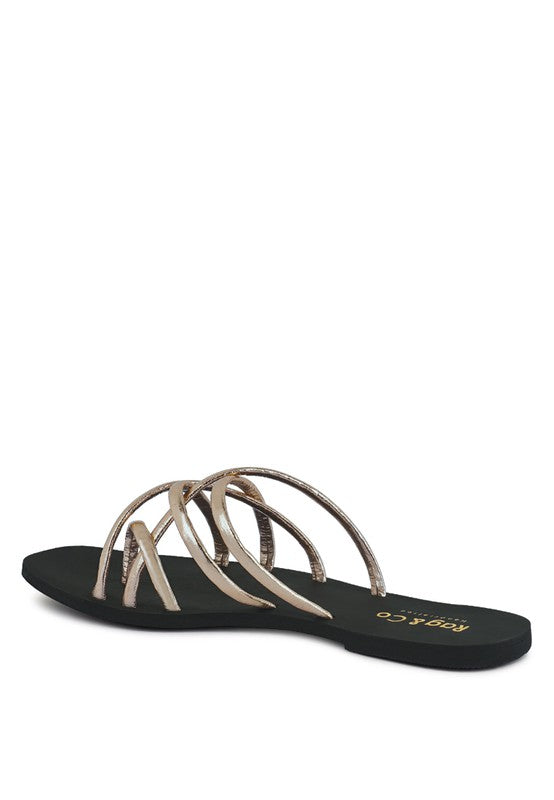 SWEETIN STRAPPY FLAT SLIP ON SANDALS