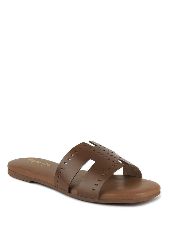 IVANKA CUT OUT SLIP ON SANDALS