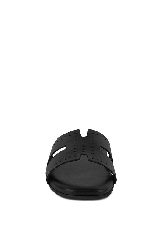 IVANKA CUT OUT SLIP ON SANDALS