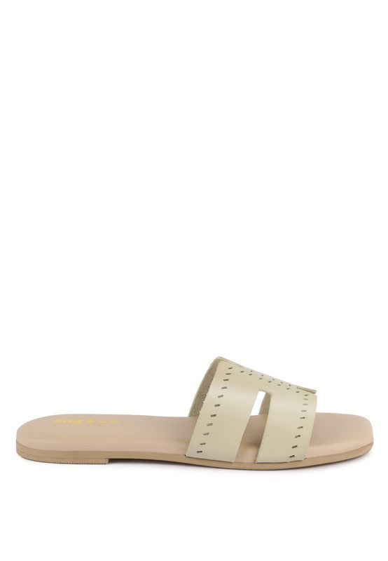 IVANKA CUT OUT SLIP ON SANDALS