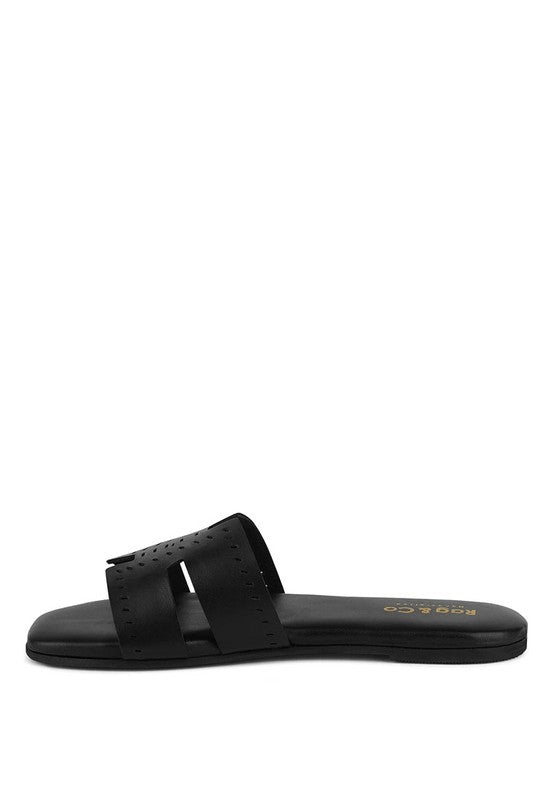 IVANKA CUT OUT SLIP ON SANDALS