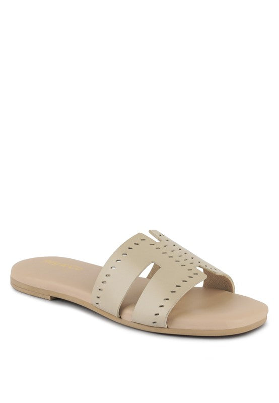 IVANKA CUT OUT SLIP ON SANDALS