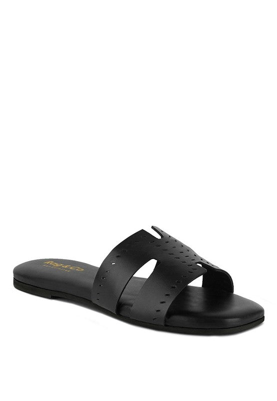 IVANKA CUT OUT SLIP ON SANDALS