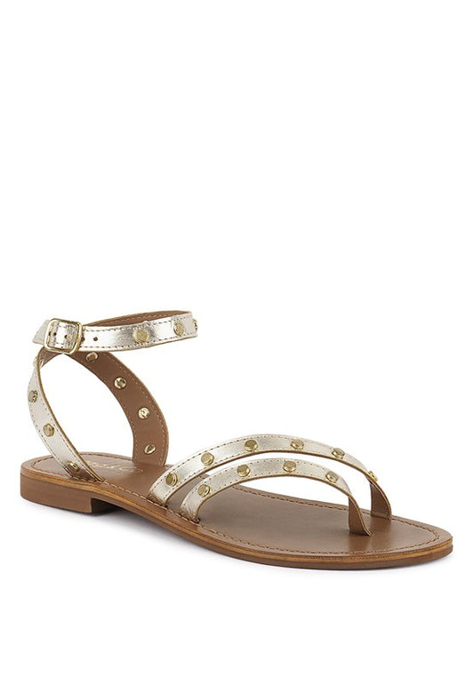 OPRAH STUDS EMBELLISHED FLAT SANDALS