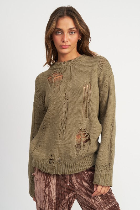 DISTRESSED  SWEATER