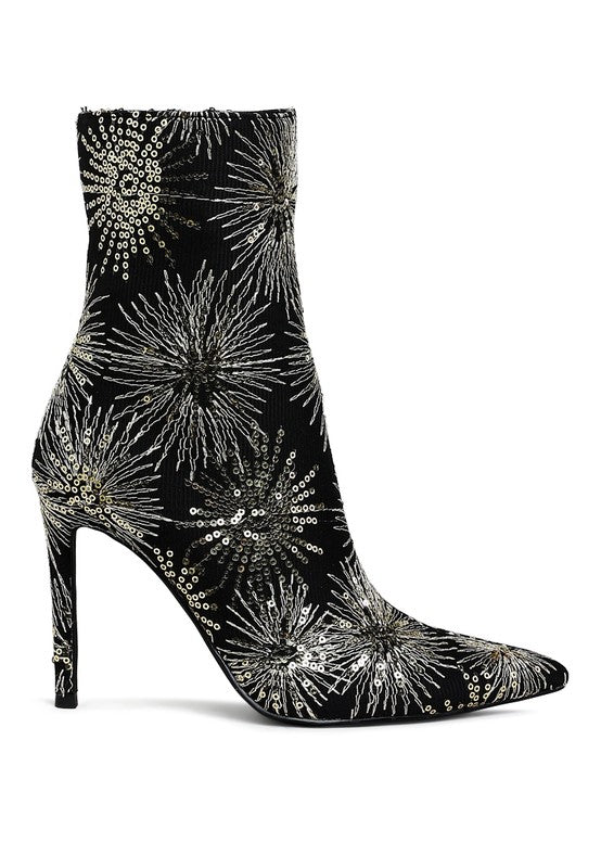 OLEANDER SEQUIN EMBELLISHED STILETTO BOOTS