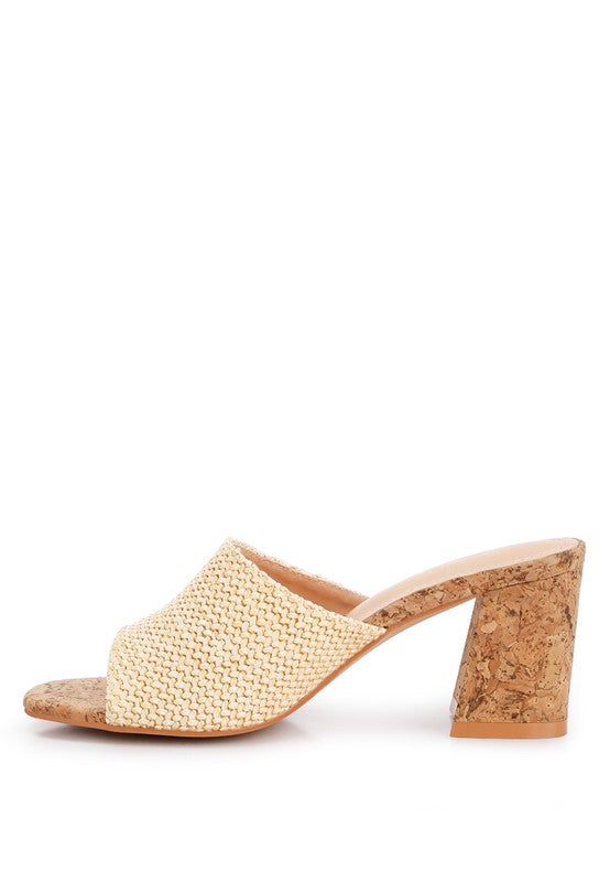 ADDIE BLOCK HEEL SLIP ON  SANDALS