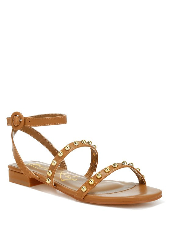 FLIPPITY STUDDED ANKLE STRAP SANDALS