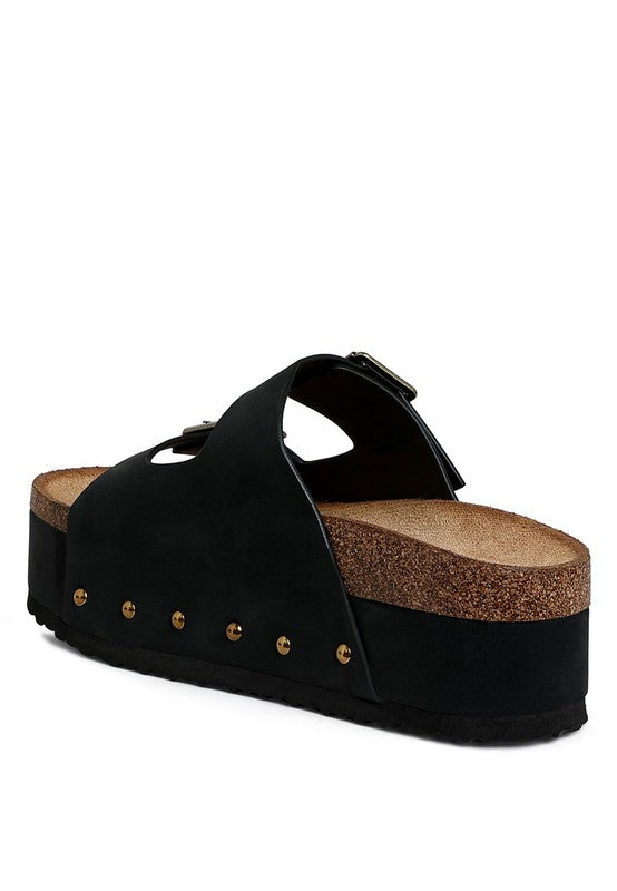 IMPALA STUDDED FAUX LEATHER SLIP ON SANDALS