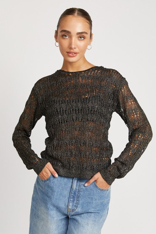 GLITTER YARN CROCHET TOP