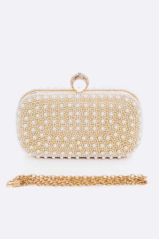 PEARL STATEMENT CONVERTIBLE BOX CLUTCH