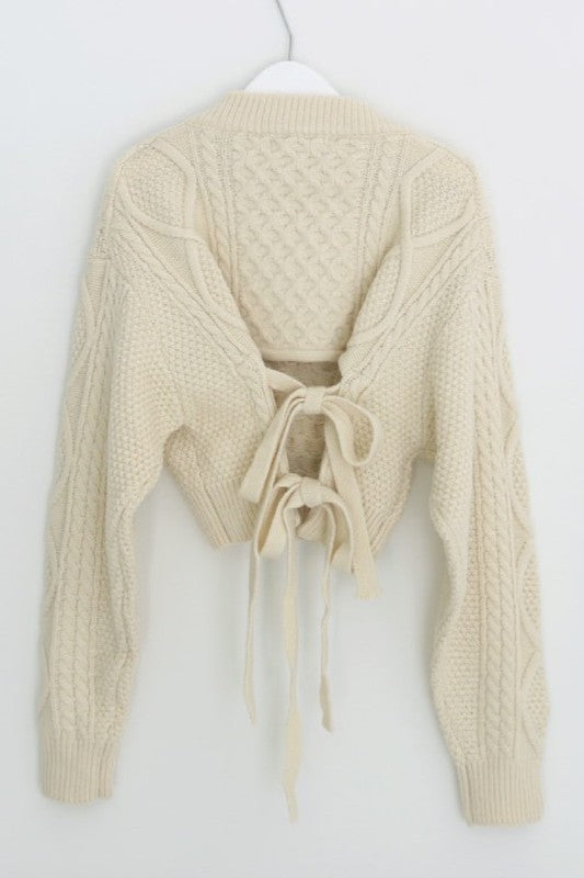 CROPPED OPEN BACK SWEATER