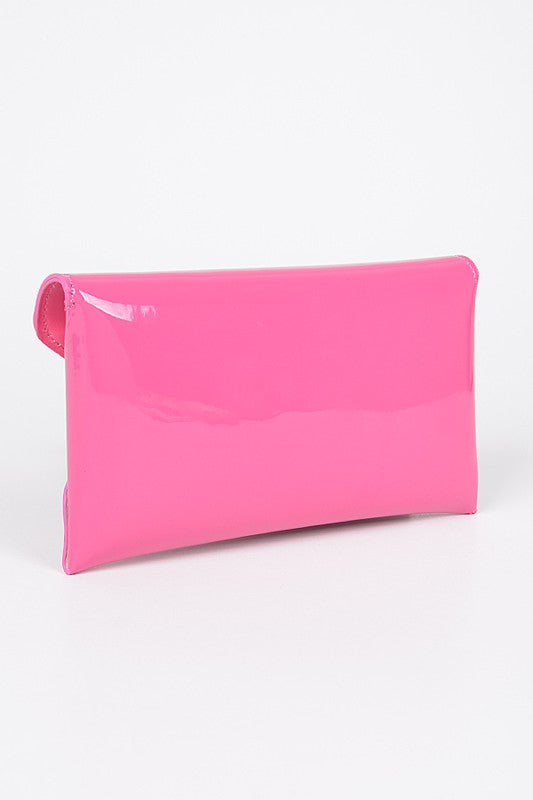 PATENT FINISH ENVELOPE CLUTCH SWING BAG